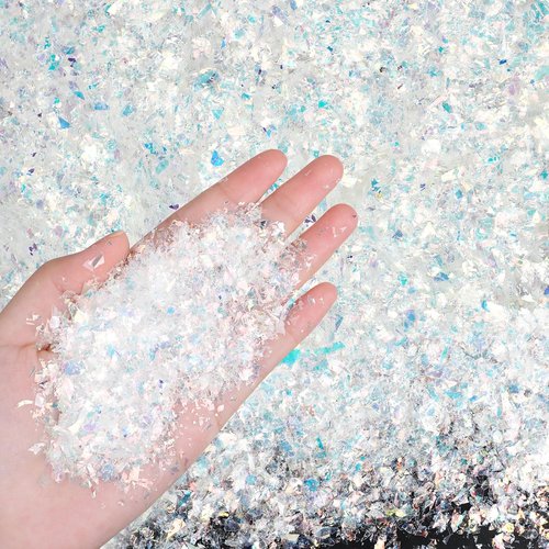 FOIMAS Artificial Flake Snow - Sparkling Fake Snow Powder for Christmas Party Decorations | 7.05 Ounces