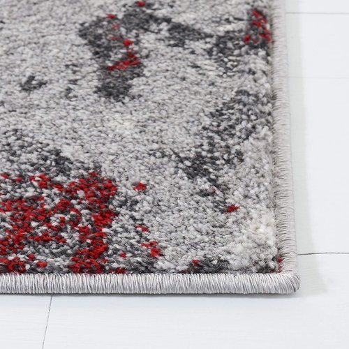 SAFAVIEH Adirondack Collection Runner Rug - 2'6" x 10', Red & Grey, Modern Abstract Design, Non-Shedding & Easy Care, Ideal for High Traffic Areas in Living Room, Bedroom (ADR134Q)