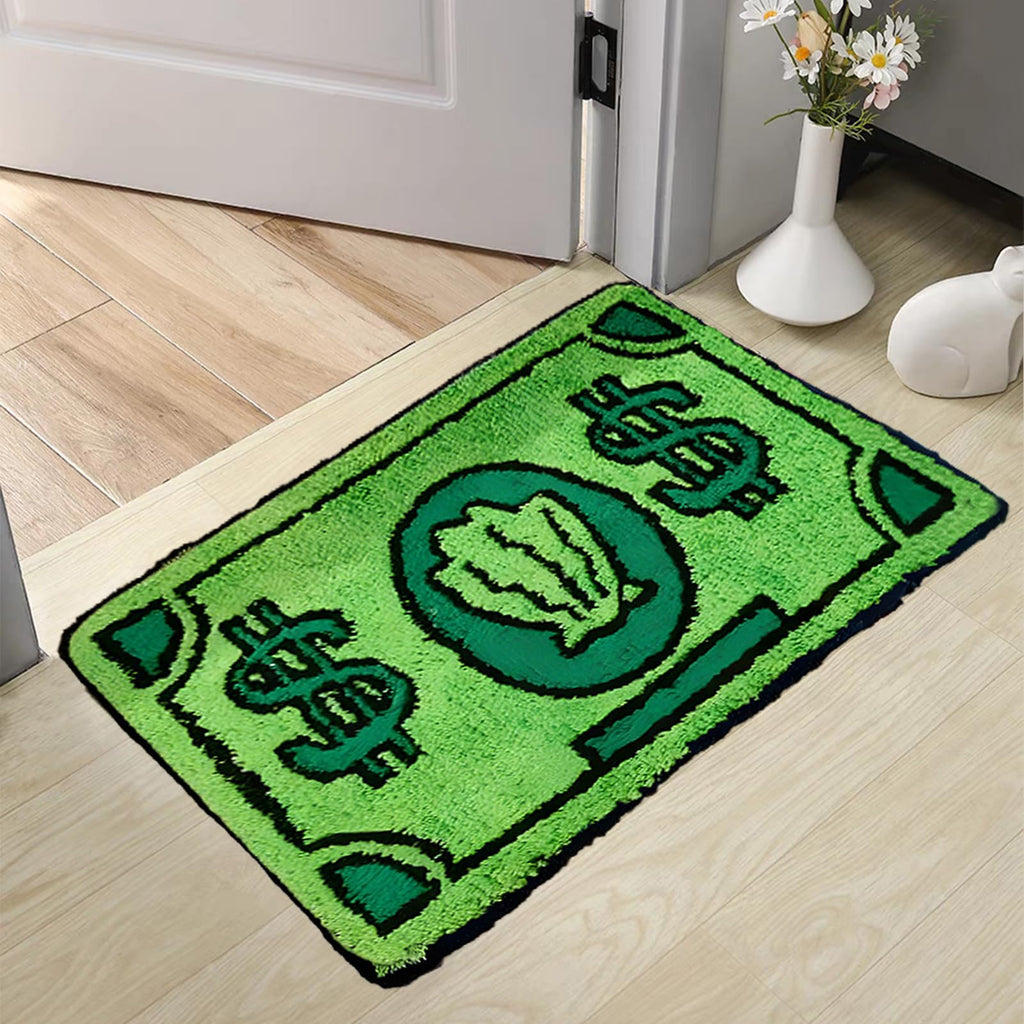 Yeahjiae Cute Money Rug 3x2 Non-Slip Machine Washable Cool Cartoon Bedroom Rug for Bathroom, Living Room, Front Door, Playroom (35.5 * 23.6 inch)