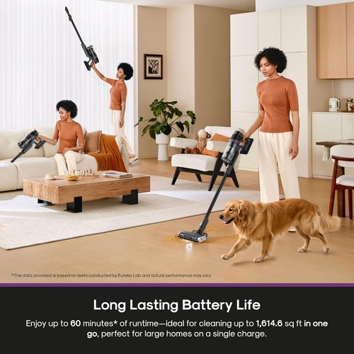 Eureka Cordless Stick Vacuum Cleaner - ReactiSense 440 | 60-Min Runtime, Anti-Tangle Brushroll, Perfect for Pet Hair & Hard Floors