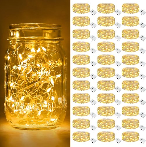 Btfarm Fairy Lights Set - 30 Battery Operated + 4 Solar Powered String Lights for Outdoor Decor