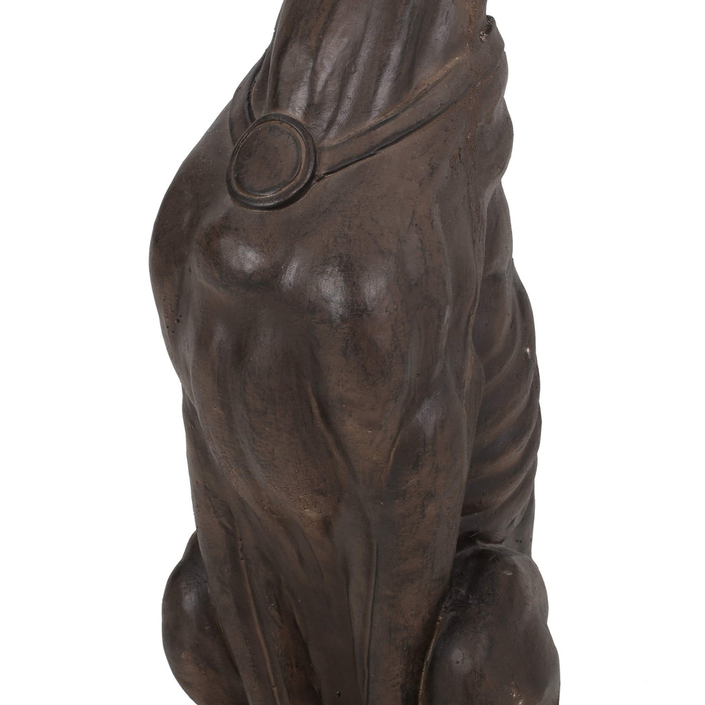 Brandbury Greyhound Dog Statue, Dark Brown