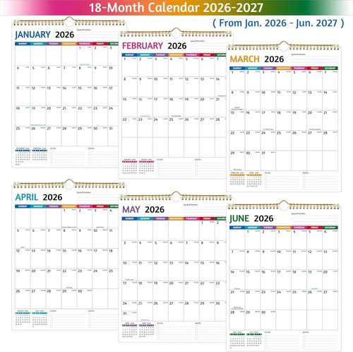 2026-2027 Wall Calendar by [Brand Name] - Large Blocks, Thick Paper, 11.5 x 14.5 In | Perfect for Organizing Holidays & Notes