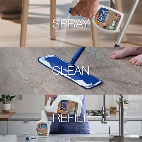 Bona Hardwood Floor Cleaner Spray - Residue-Free Solution in Cedar Wood Scent - 32 fl oz (Pack of 2)