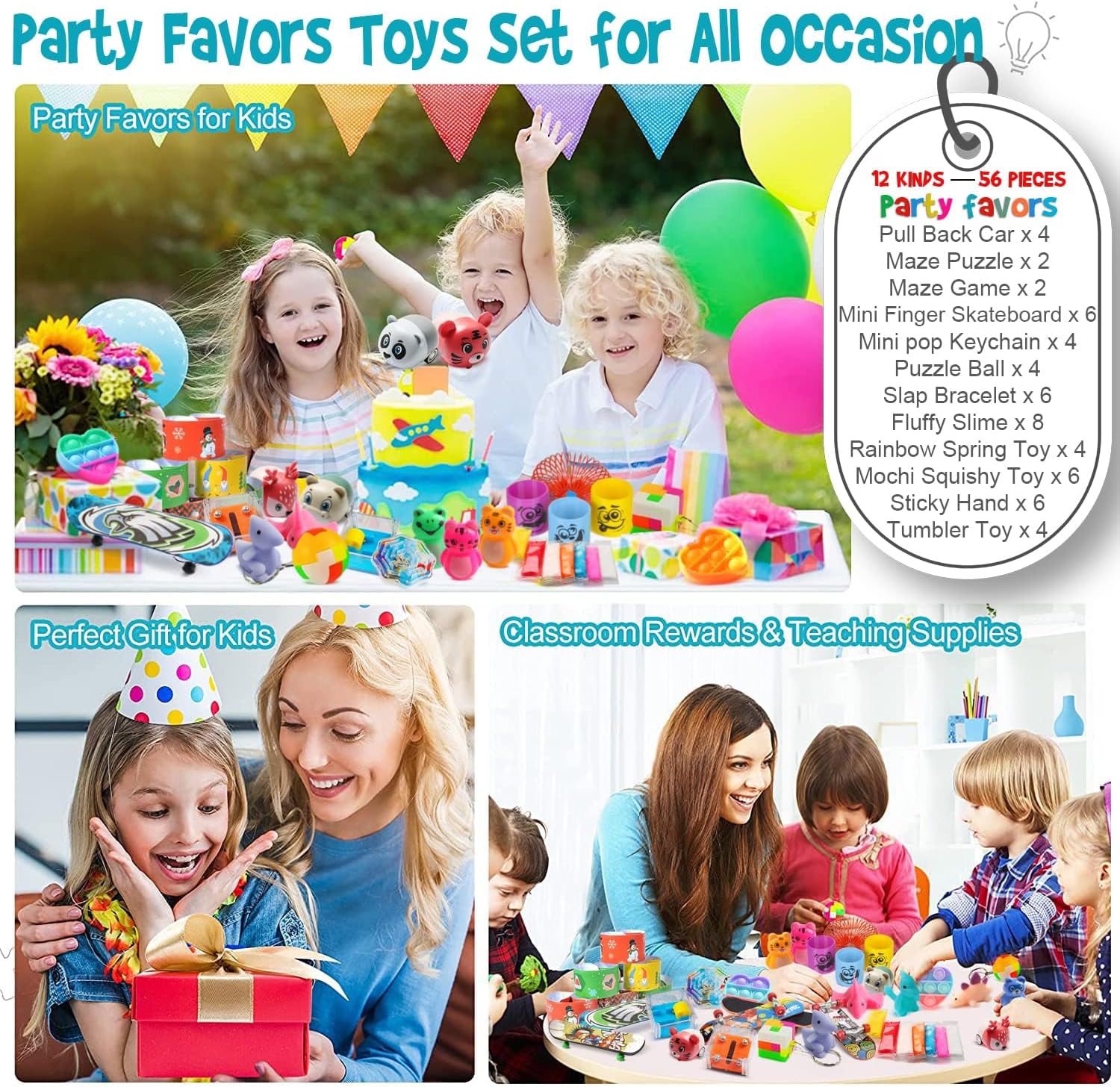 Totbit 56 Pcs Party Favors - Fun Treasure Chest Box Toys for Kids | Perfect for Birthdays & Carnivals