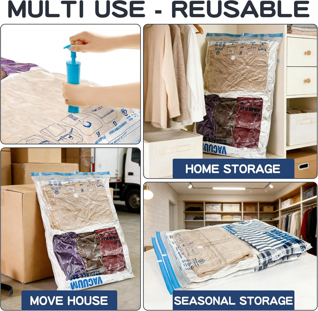 XXL Jumbo Vacuum Storage Bags - 47''X35'' Extra Large Space Bags for Bedding & Comforters (4-Pack)