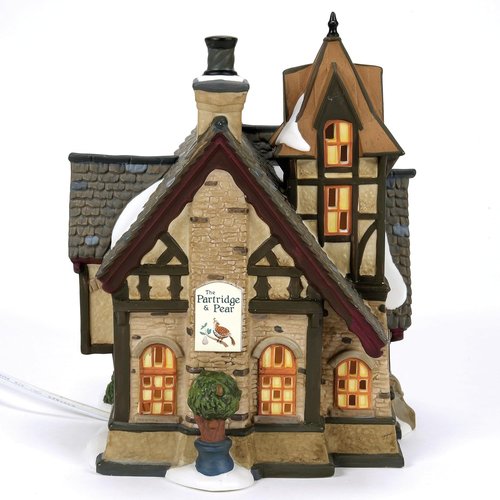 Department 56 | Dickens Village The Partridge and Pear Restaurant - Lit Building, 7.68 Inch, Multicolor