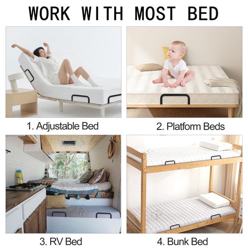 KOXHERO Mattress Retainer Bar Bracket Holder 6Pcs Keeping Mattress from Sliding for Foot of Platform Beds,Adjustable Beds,Rv Mattress,Mattress Slide Stopper Mattress Gripper