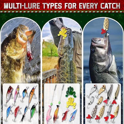 Fishing Advent Calendar 2025 - 24 Days of Lures | Perfect Gift for Men & Teen Boys