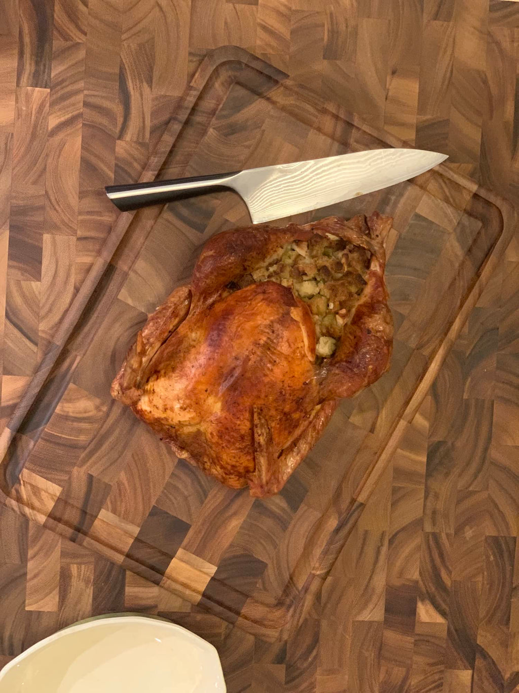 Ironwood Gourmet Charleston End Grain Board with Channel, Acacia Wood Brown 20 x 14 Inches
