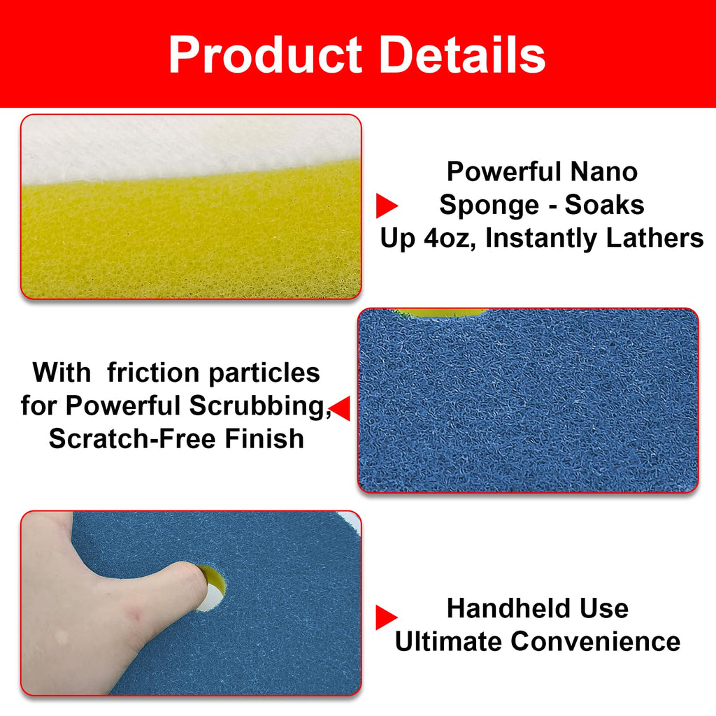 Spin Mop Replacement Head for O Cedar EasyWring 1 Tank, Includes 2 Magic Scrubber Sponge Brushes & 1 Connector Attachment for Kitchen, Bathrooms, Glass and Various Hard Surfaces