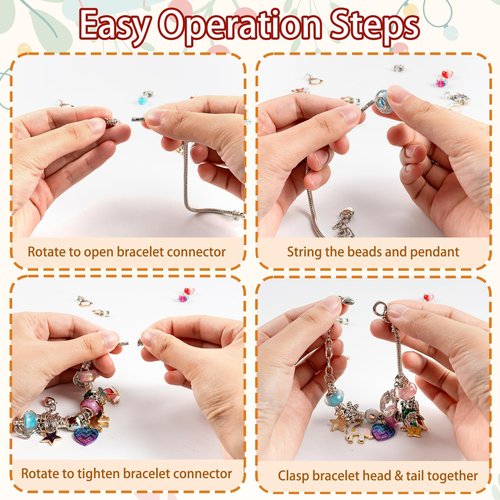 OuMuaMua Christmas Advent Calendar Charm Bracelets 2025 for Girls Kids, 24 Days Christmas Unicorn Countdown Calendar with 2pcs DIY Charm Bracelets Kit for Girls Kids Teens Adult Women