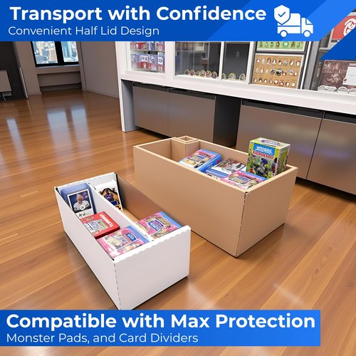 (10) Shoe 2 Row Storage Box (1600 Ct.) - Corrugated Cardboard Storage Box - Baseball, Football, Basketball, Hockey, Nascar, Sportscards, Gaming & Trading Cards Collecting Supplies by MAX PRO