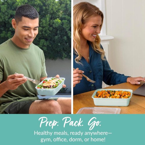 Bentgo Prep - Reusable 20-Piece Meal Prep Containers | BPA-Free, Microwave & Dishwasher Safe (Mint)