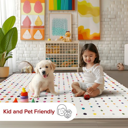 Nuloom Dorie Multicolor/Ivory, 4' x 6', Polka Dot, Soft and Cozy, High Traffic, Stain Resistant, Easy Clean, Durable Area Rug for Bedroom, Living Room, Dining Space, Den, Foyer, Entryway