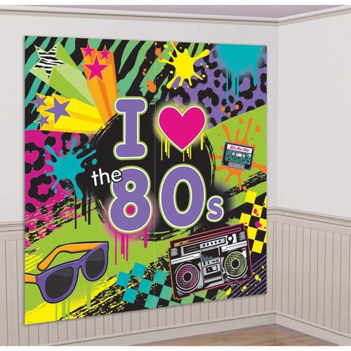 amscan 80's Party Scene Setters Wall Decorating Kit, 65" x 32 1/2"