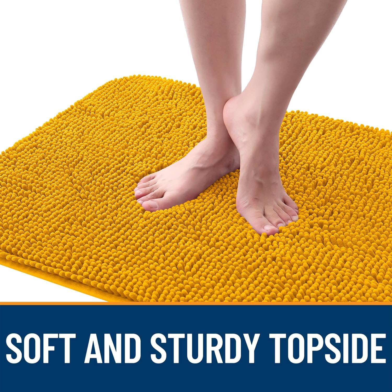 OLANLY Dog Door Mat - Absorbent Non-Slip Washable Doormat for Muddy Paws | 40x32 Golden Yellow