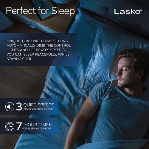 Lasko Tower Fan - High-Velocity Oscillating Room Fan with Remote Control & Timer | 48" Gray