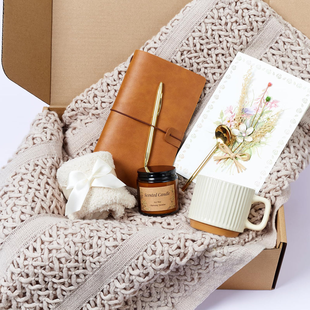 Self Care Gift Baskets for Women, Get Well Soon Gift Package, Thinking of You Sympathy Gift Baskets, Relaxing Care Package After Surgery, Sending Hugs Gifts Idea for Mom Her Friends Sister Coworker