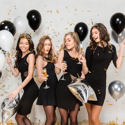 EMART 100pcs Black Balloons - 12 Inch Latex Helium Quality for Parties, Weddings & Events