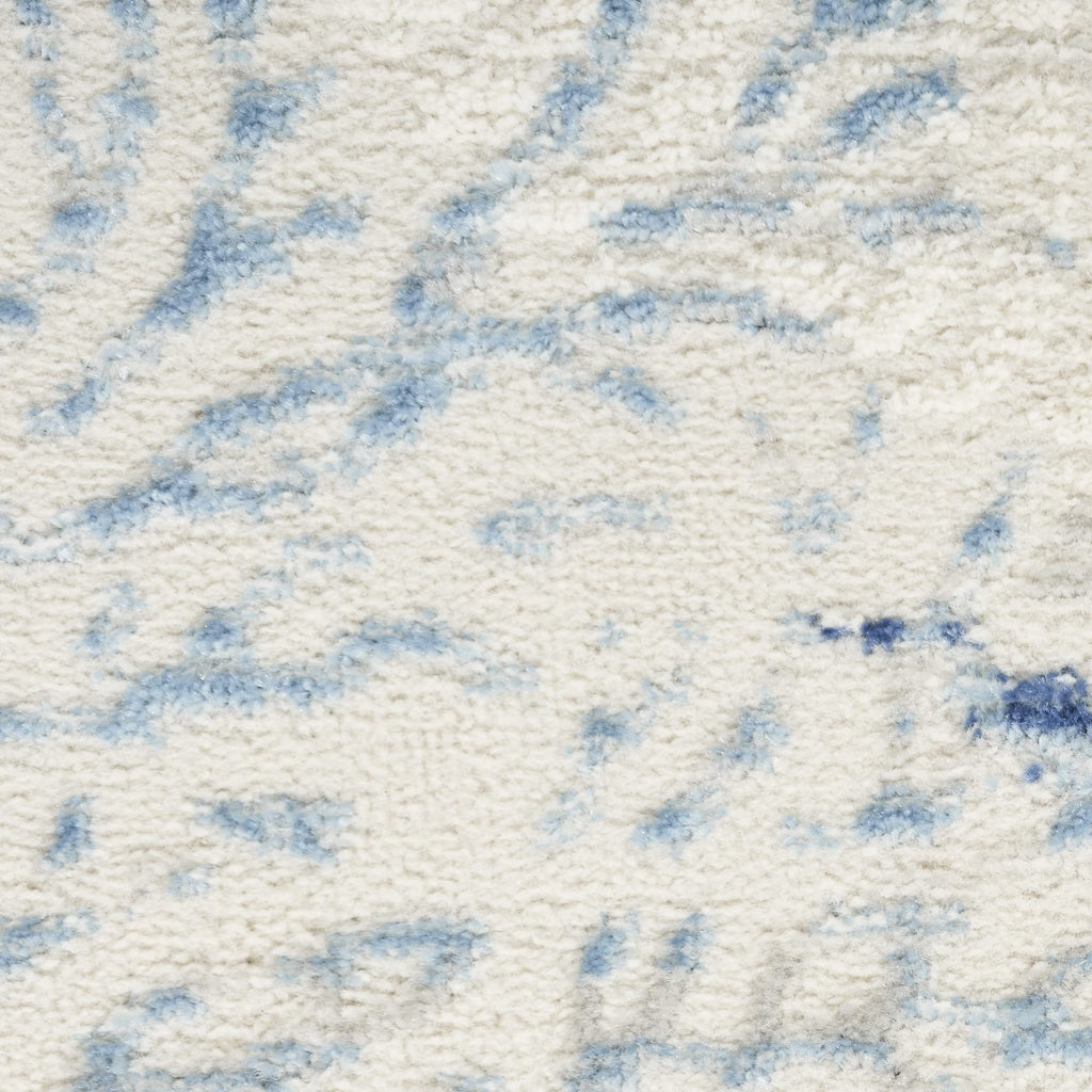 Nourison Home Pompeii Ivory Grey Blue 4' x 6' Area Rug - Easy Clean, Non Shedding, Bed Room, Living Room, Dining Room, Kitchen (4' x 6')