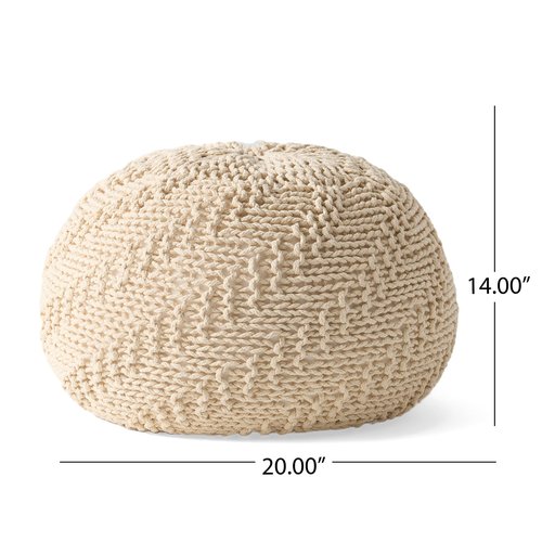 Christopher Knight Home Barwick Pouf, Ivory