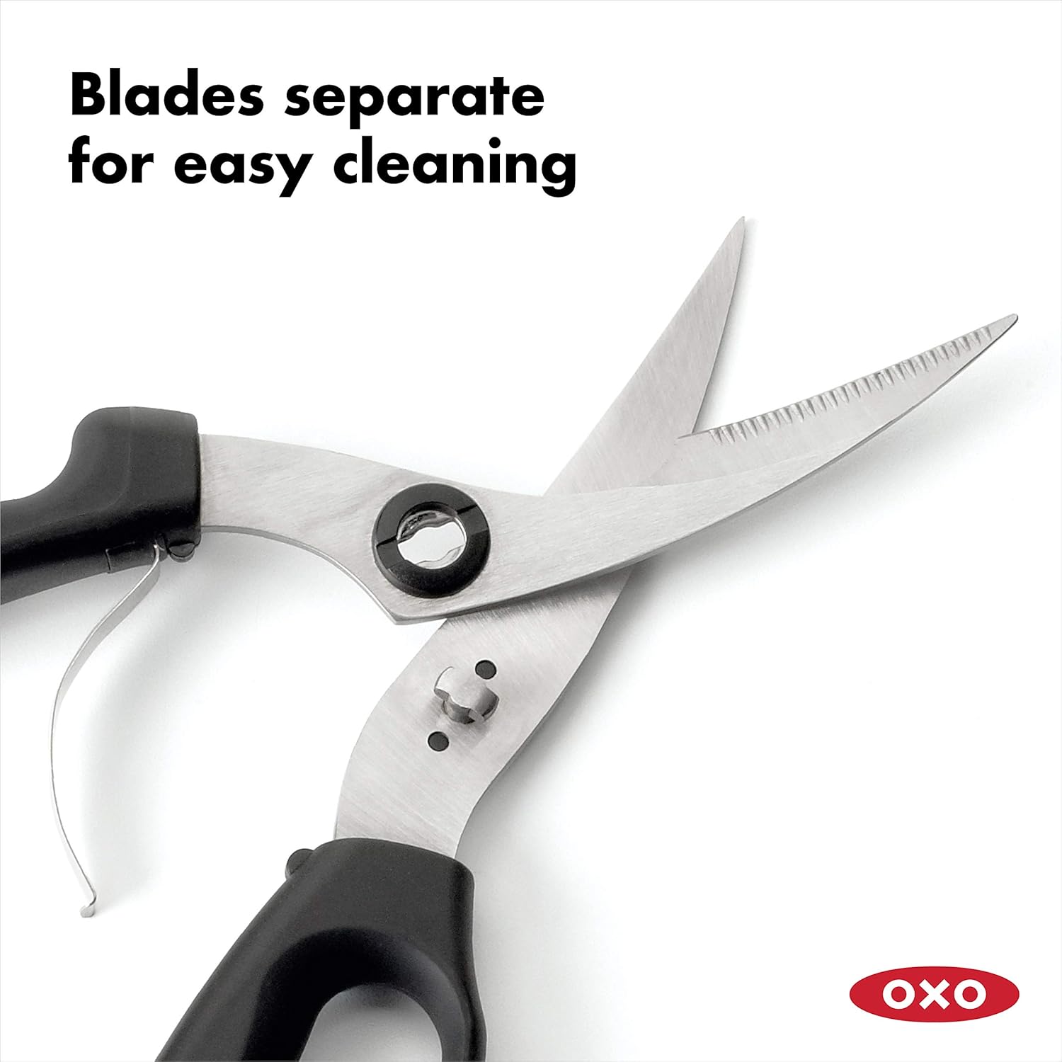 OXO Good Grips Poultry Shears - Spring-Loaded Design for Effortless Cutting | Black Finish