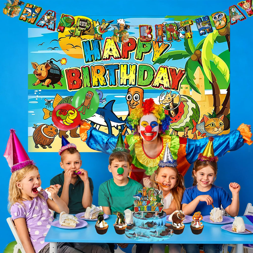 25PCS Italian Brainrot Cupcake Toppers,Tralalero Tralala Shark Cake Toppers Set Happy Birthday Decorations,Brain Rot Party Decor Animal Theme for Kids
