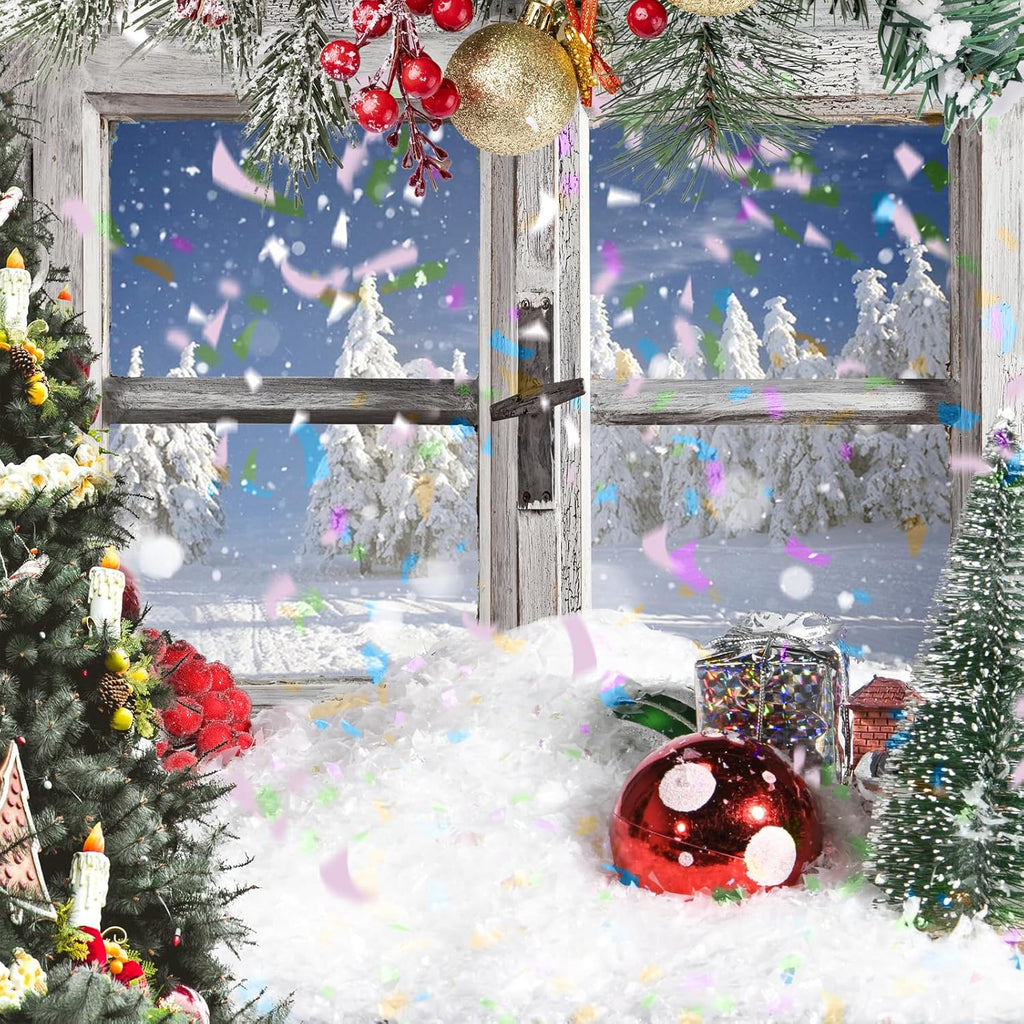 Skiennix Fake Snow Decor - Glittery Artificial Snow for Holiday Crafts & Christmas Parties - 5.3 Ounce
