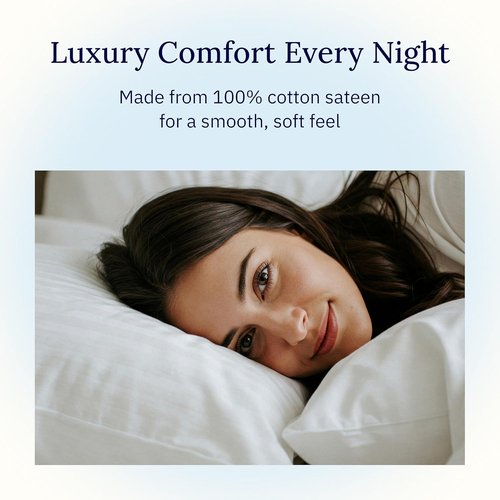 California Design Den King Pillow Cases - Soft 400 Thread Count Sateen, 100% Cotton, Silver | Set of 2