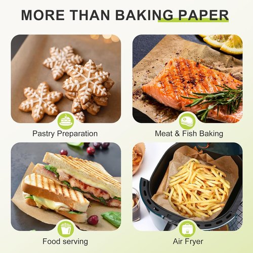 120 PCS Unbleached Parchment Paper Sheets by [Brand Name] - Precut Non-Stick for Baking & Cooking | 9 x 13 IN