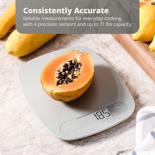 Greater Goods Food Scale - Digital Kitchen Scale with 1g Precision, Easy-Tare & Quick Conversion | Slim & Portable Design for Cooking & Baking