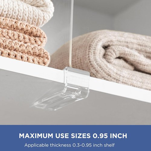HBlife Clear Shelf Dividers - 12-Inch Extra Tall Purse Organizer | 6-Pack Acrylic Closet Storage