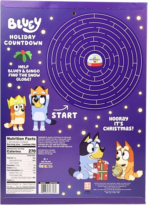 Galerie Bluey Advent Calendar - Countdown to Christmas 2025 with 24 Days of Chocolate | 1.76 Ounces