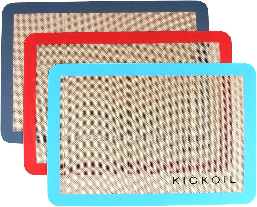 Skiennix Silicone Baking Mats - Non-Stick, Reusable Oven Liners | BPA-Free Set of 3, 11.6'' x 8.5''