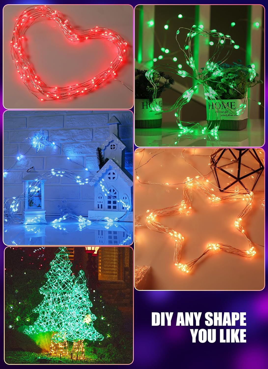 Minetom Color Changing Fairy String Lights - 33 ft, 100 LED, 24 Colors, USB Silver Wire with Remote & Timer