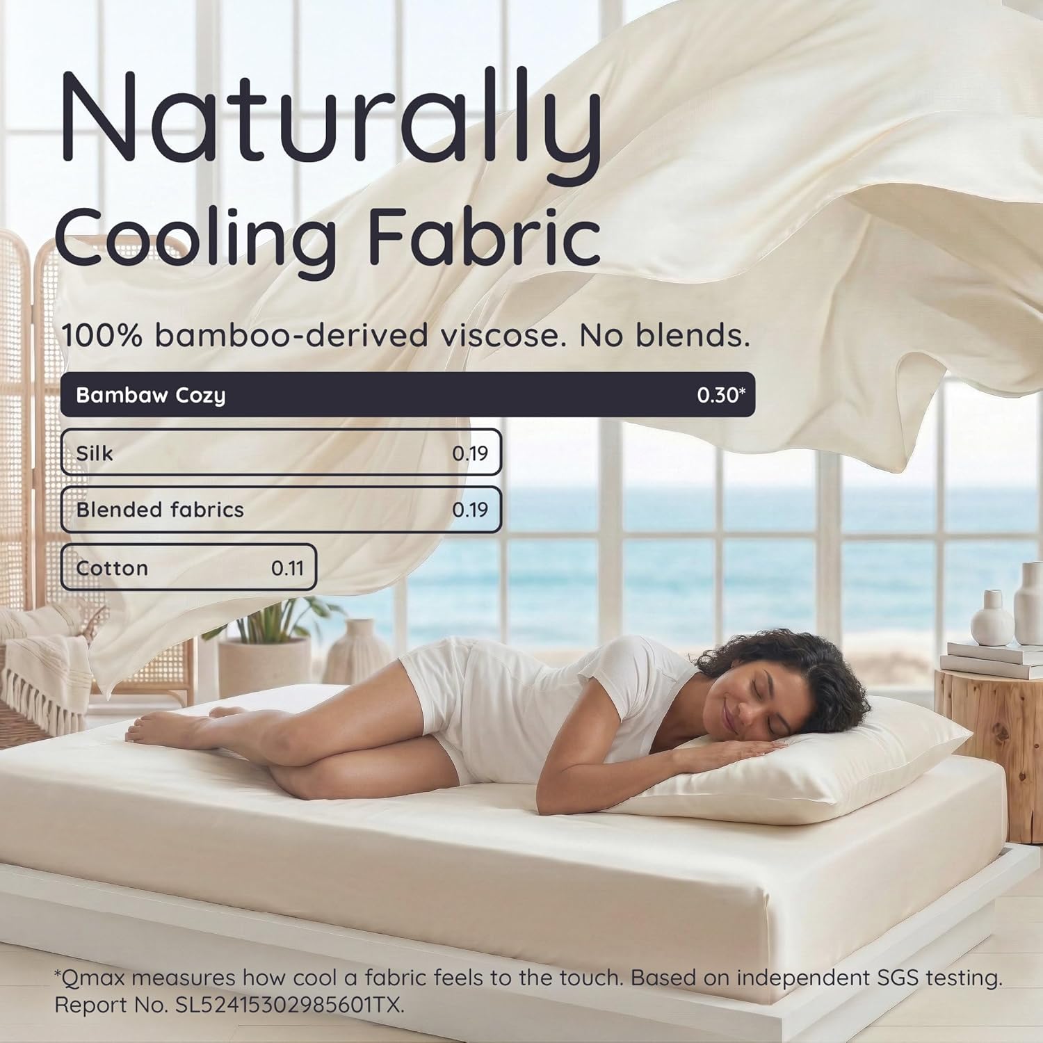 Bambaw Bamboo Sheets Queen Size Set - 4-Piece Cooling Luxury Bed Sheets, Super Soft & Deep Pocket (Charcoal)