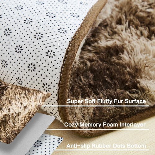 Andency 8x10 Area Rugs for Living Room, Upgrade Non-Slip Fluffy Soft Large Shag Bedroom Carpet, Tie-Dyed Brown Big Indoor Thick Nursery Rug for Kids Dorm Home Decor Aesthetic