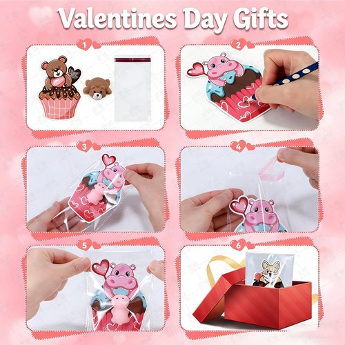 30 Pack Valentines Mochi Squishies Toys with Valentine Cards for Class,Kids,Teens Mini Animal Squishy Stress Relief Toy Valentine's Day Toys for Valentines Party Favors School Classroom Exchange