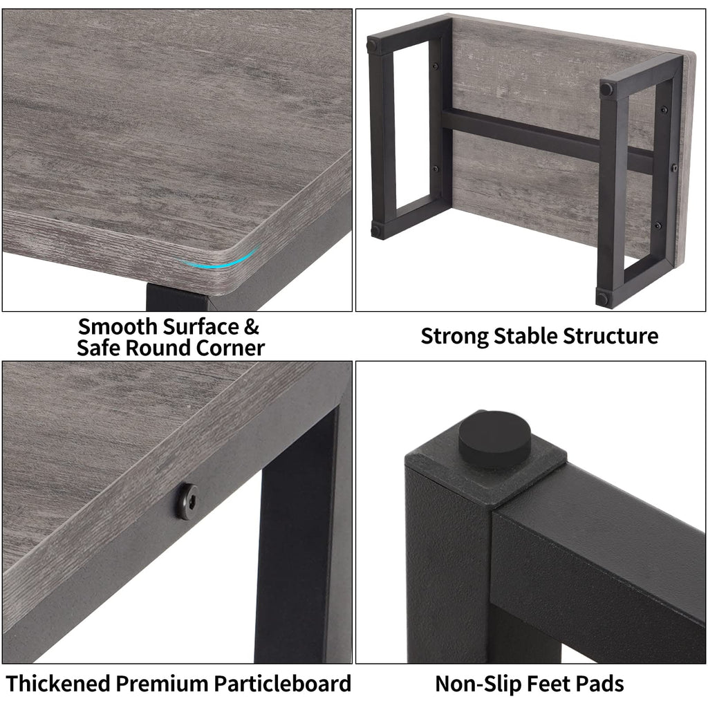 Snughome Wooden Step Stools for Adults Kids, Solid Portable Wooden Bedside Step Stool Adults Hold Up to 350 lb, One Step Foot Stool for Kitchen, Bedroom, Living Room, Bathroom - Self-Assembly(Grey)