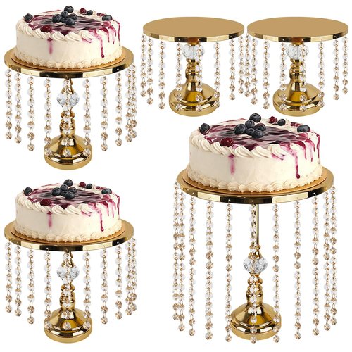 5-Piece Tiered Cake Stand Set Gold Cake Stands for Wedding, Birthday & Halloween, Dessert Table Display Set with Large/Medium/Small Cupcake Stands, Ideal for Catering Displays Food Stands, Elegant Party Decor & Buffet Table Decorations