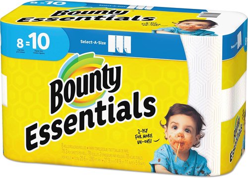 Bounty Essentials Select-A-Size Paper Towels - 2-Ply, 78 Sheets/Roll | 8 Rolls/Carton