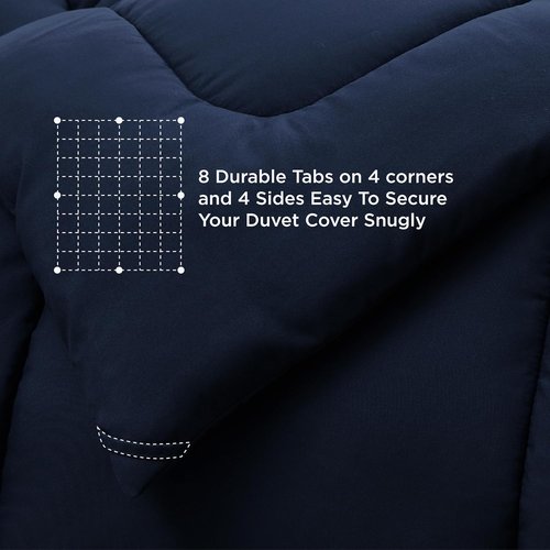 Bedsure Comforter Duvet Insert - All-Season Quilted Twin Size Bedding | GentleSoft Down Alternative, Navy Blue 88 x 68 Inches