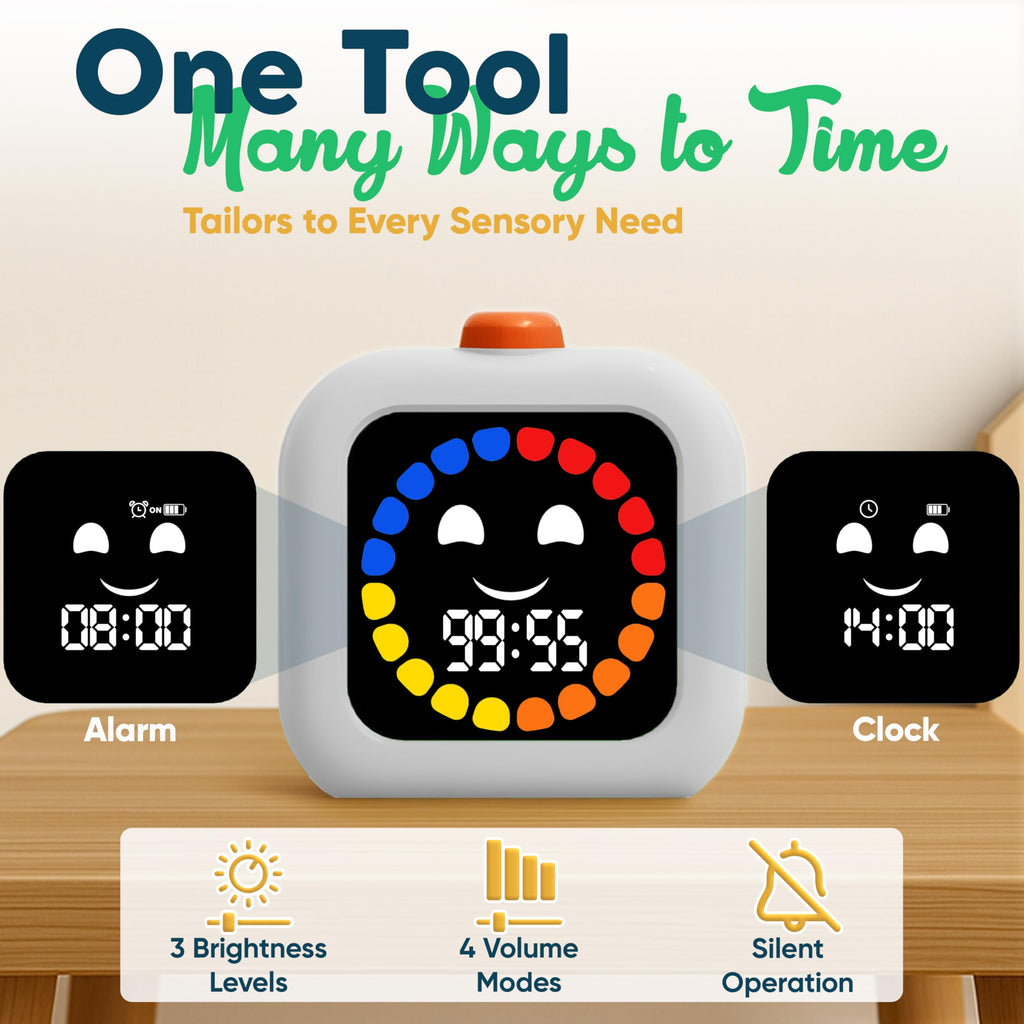 Digital Visual Timer for Kids - Rechargeable, Silent Count Up/Down for Calmer Routines - 99 Min Countdown Kids Timer for Classroom, Home & Therapy - Builds Focus & Independence