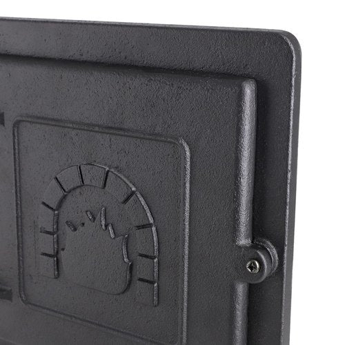 Criditpid Fireplace Cast Iron Chimney Clean Out Door, Prepared with Flanged Frame, 8 by 8 Inch, Black