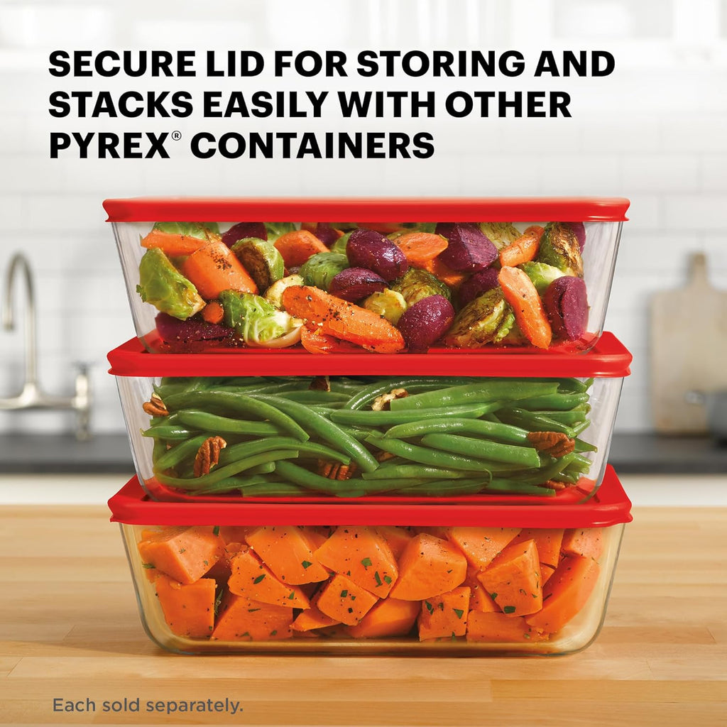 Pyrex Simply Store Glass Food Storage Container - 11 Cup | BPA-Free Lids, Freezer & Microwave Safe