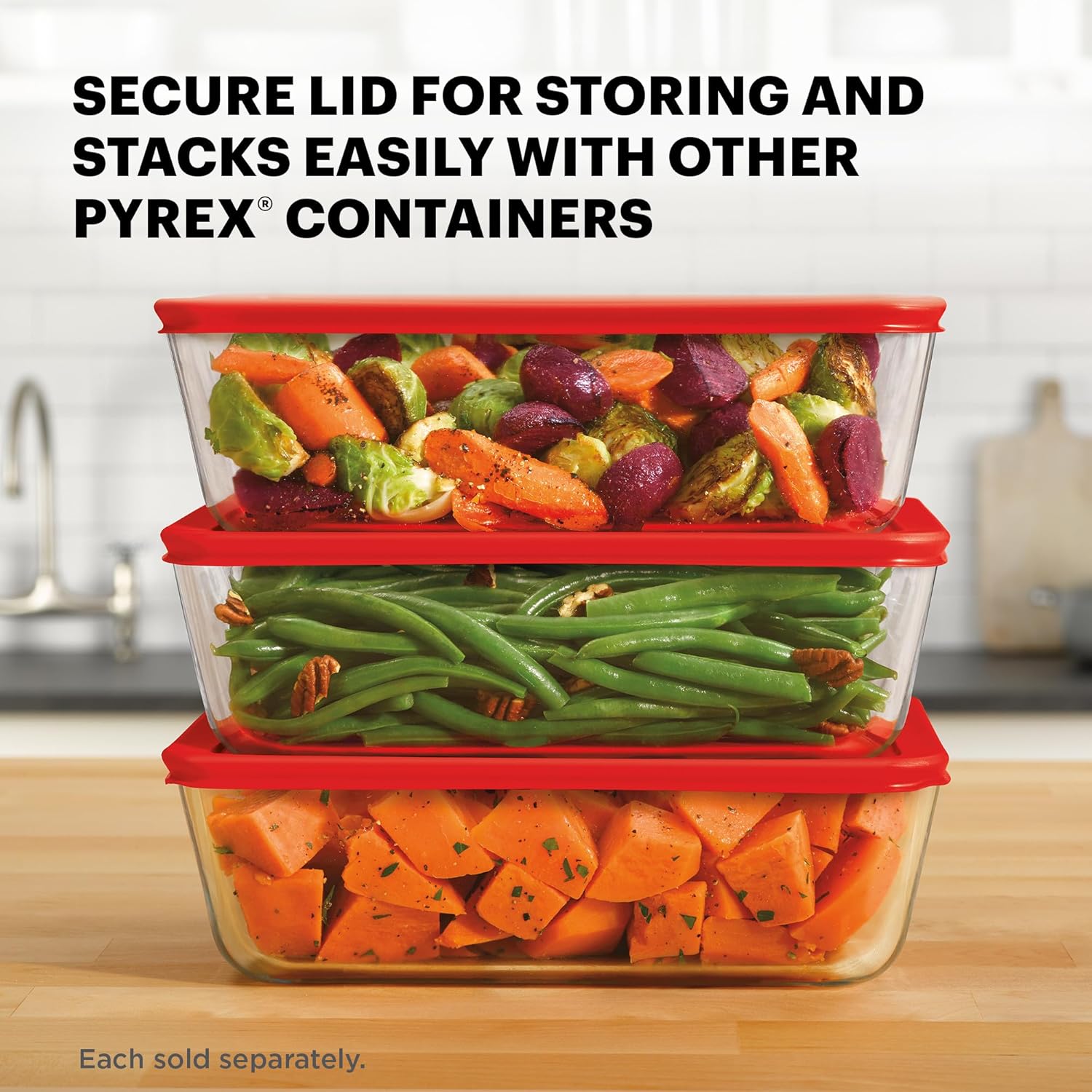 Pyrex Simply Store Glass Food Storage Container - 11 Cup | BPA-Free Lids, Freezer & Microwave Safe