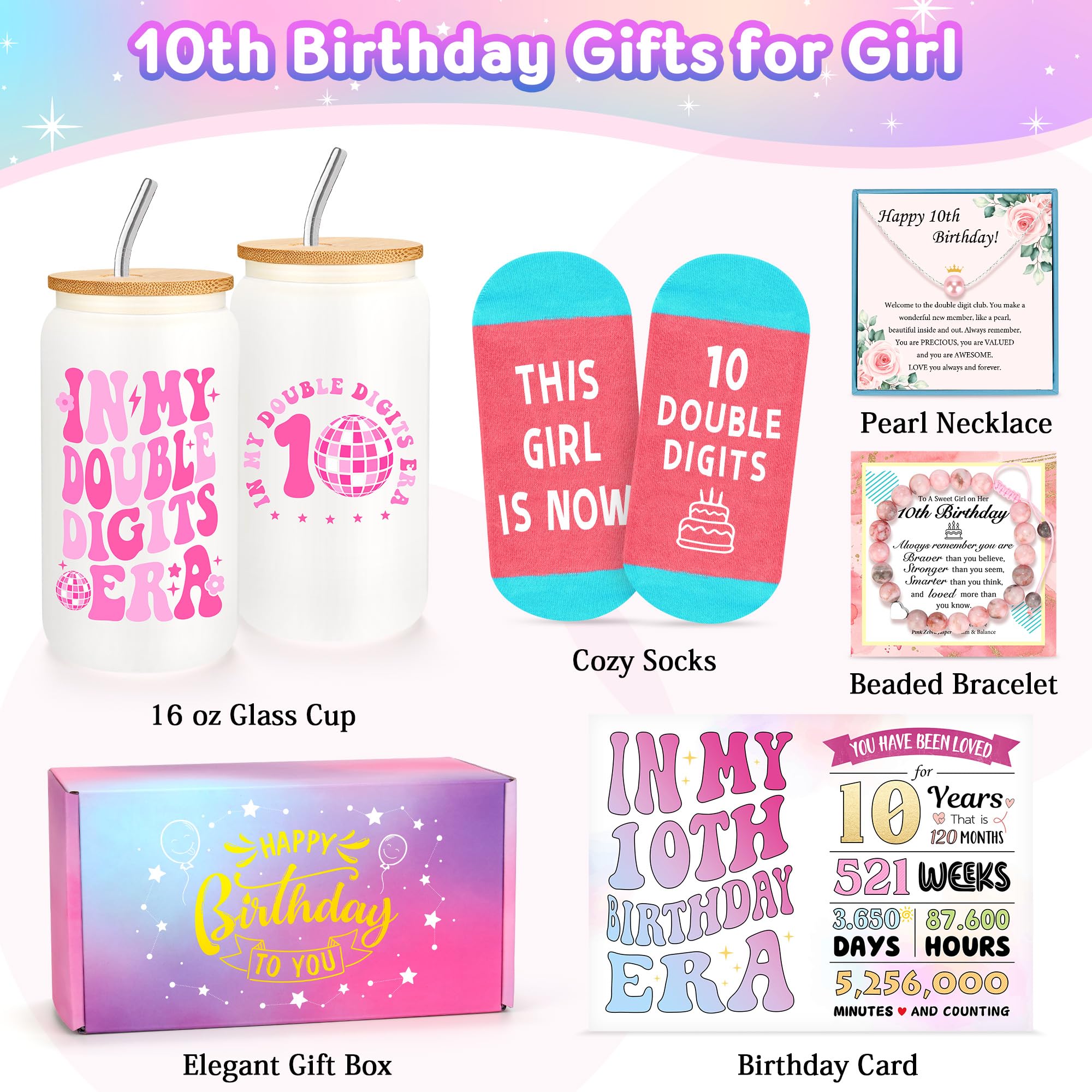 10 Year Old Girl Birthday Gifts for 10 Years Old Girl Gift 10th Birthday Gifts for Girls Trendy Stuff for Double Digits Tween Girls Teens Gift Ideas for Ten Year Olds Happy 10th Decoration Present