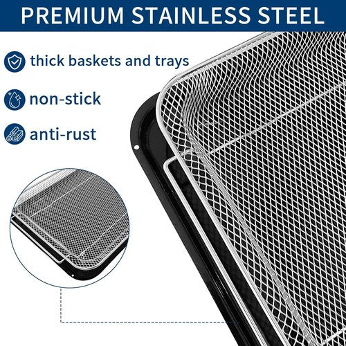 GXF Air Fry Basket & Tray Set - Replacement Parts for GE Oven | 15” x 12” Tray Pan for Crispy Air Frying