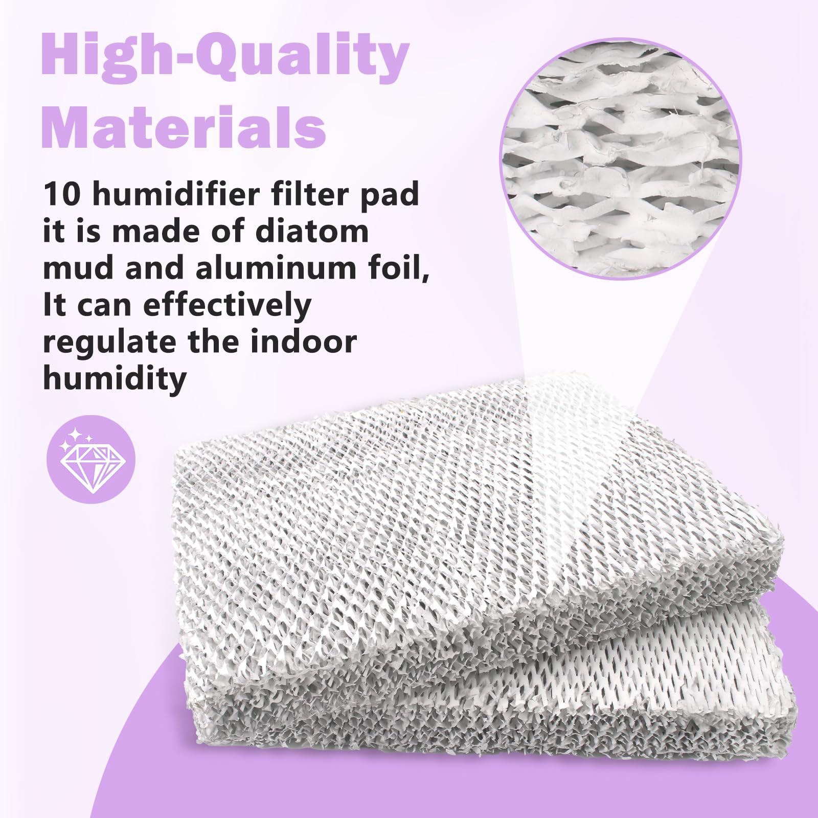 Sxkxm 10 Humidifier Filter Water Panel Compatible with Clean Comfort HE12, HE12A, HE12M, HE12MM, 2 Pack Whole House Humidifier Replacement Water Panel